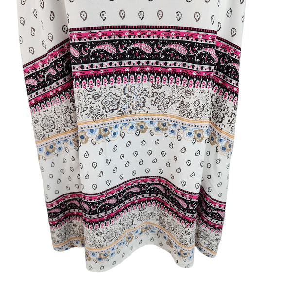 Women Medium Boho Halter Sundress Crochet Trim Shift Dress Lined Vacation Summer - Picture 8 of 11